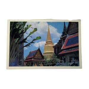 Vintage Postcard Bangkok Thailand, Angle Emerald Buddha u Temple Kong Stamp Non